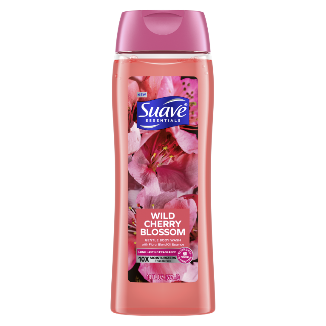 SUAVE ESSENTIAL BODY WASH WILD CHERRY BLOSSOM 532ML